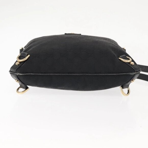 GUCCI GG Canvas Abbey Shoulder Bag Black Gold - Picture 4 of 16